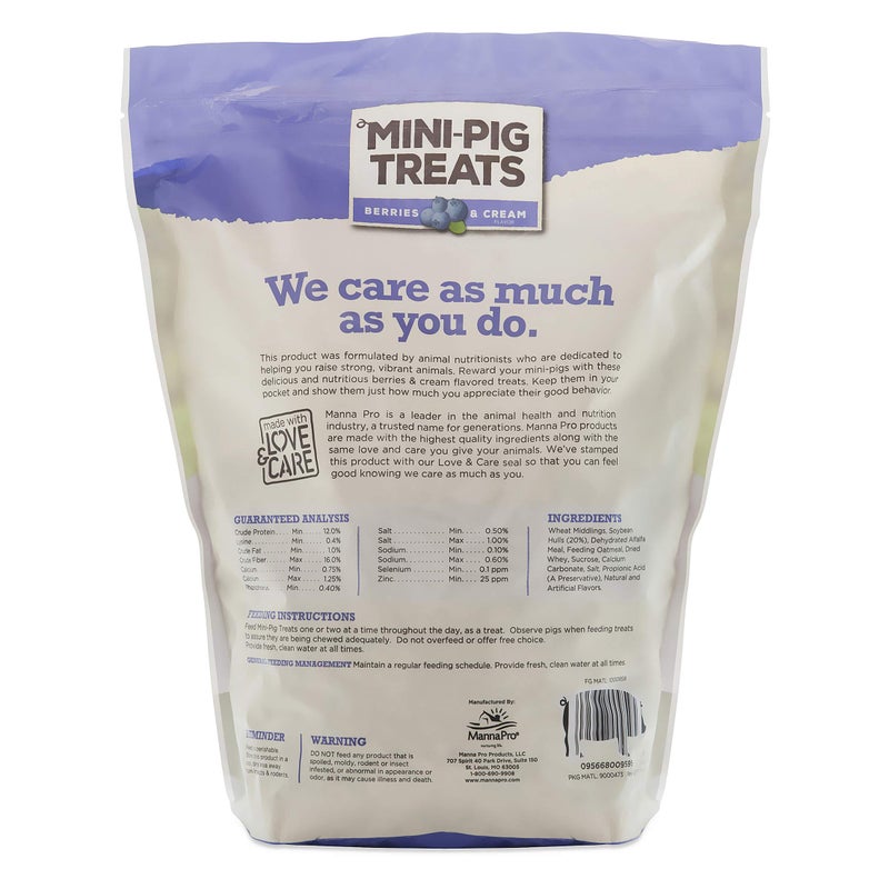 Manna Pro Mini-Pig Treats, Berries and Cream Flavor, Natural and Delicious Reward for Mini Pigs, Supports Training and Bonding, Promotes Healthy Snacking, 4 lb - Image 2